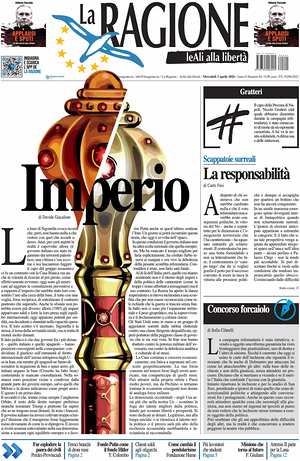 Prima pagina La Ragione di oggi - Quotidiano nazionale