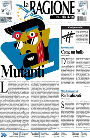 Prima pagina La Ragione di oggi - Quotidiano nazionale