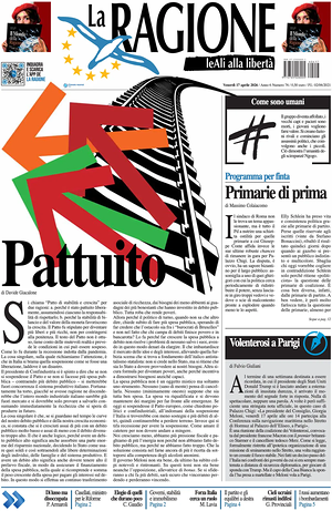 Prima pagina La Ragione di oggi - Quotidiano nazionale