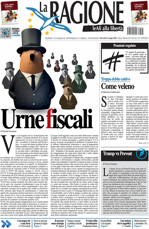 Prima pagina La Ragione di oggi - Quotidiano nazionale