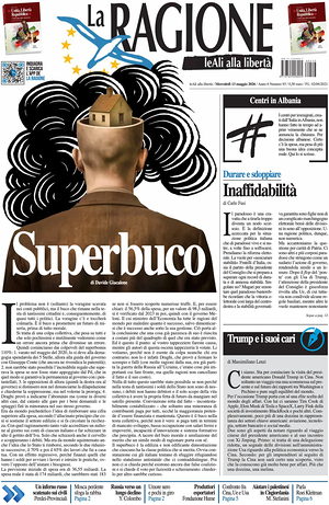 Prima pagina La Ragione di oggi - Quotidiano nazionale