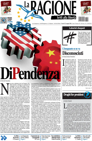 Prima pagina La Ragione di oggi - Quotidiano nazionale