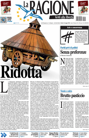 Prima pagina La Ragione di oggi - Quotidiano nazionale