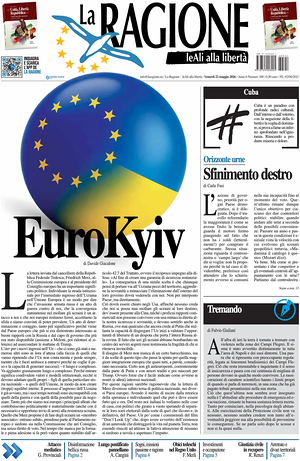Prima pagina La Ragione di oggi - Quotidiano nazionale