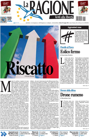 Prima pagina La Ragione di oggi - Quotidiano nazionale