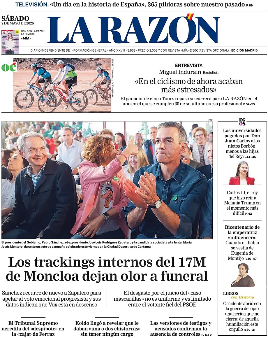 Portada La Razón de hoy - Quiosco 2 mayo 2026