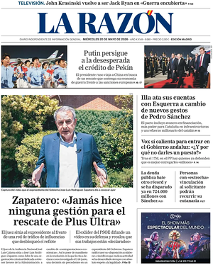 Portada La Razón de hoy - Periódico nacional