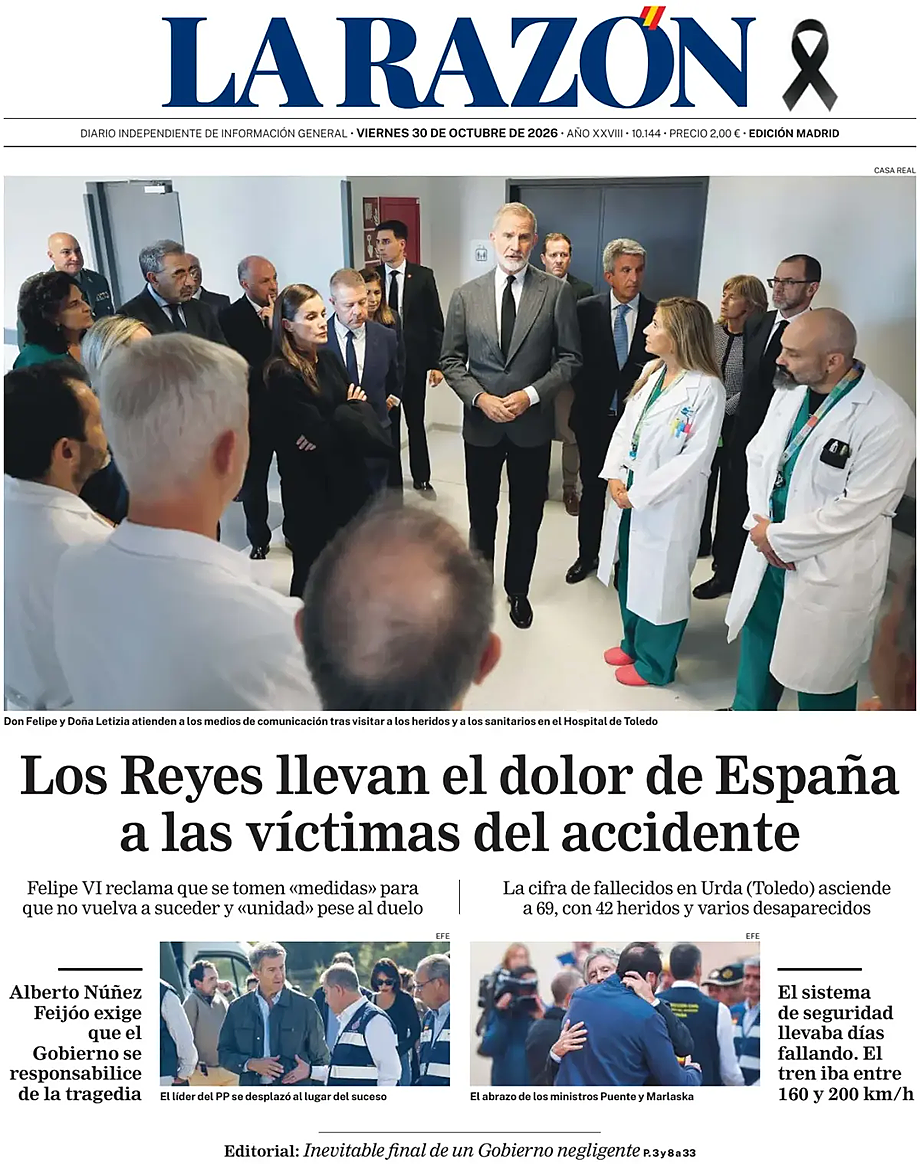 Portada La Razón de hoy - Quiosco 30 octubre 2026