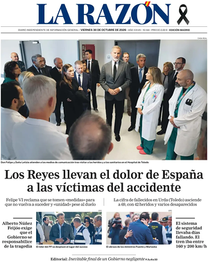 Prima pagina La Razón di oggi - Quotidiano nacional