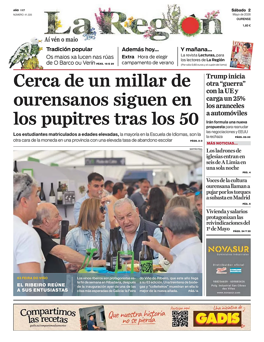 Portada La Región de hoy - Quiosco 2 mayo 2026