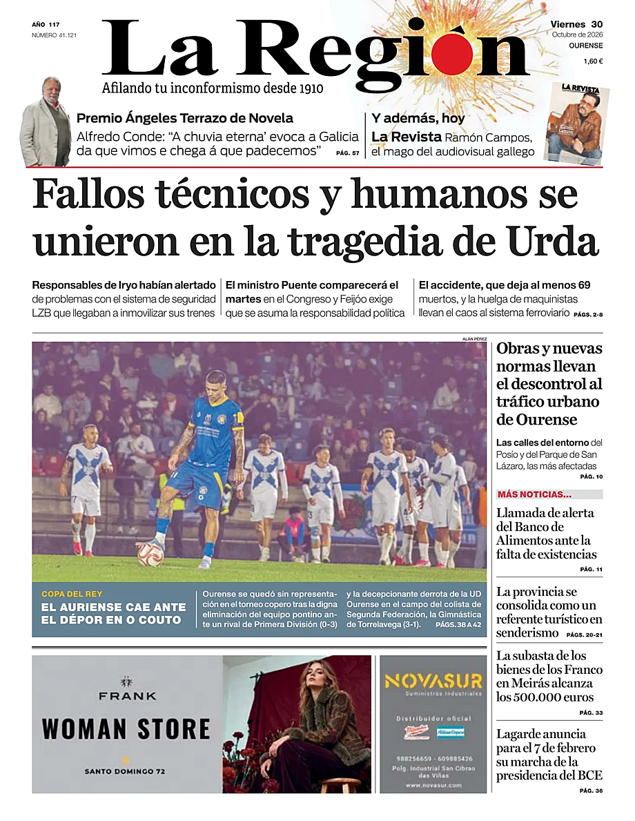 Portada La Región de hoy - Quiosco 30 octubre 2026