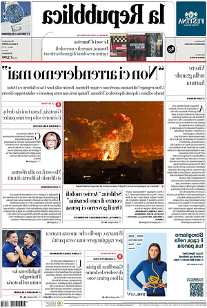 La Repubblica prima pagina