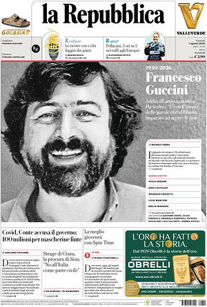 Prima pagina La Repubblica di oggi - Quotidiano nazionale