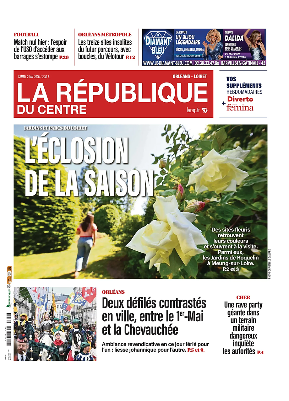 Une de La République du Centre du jour - Presse 2 mai 2026