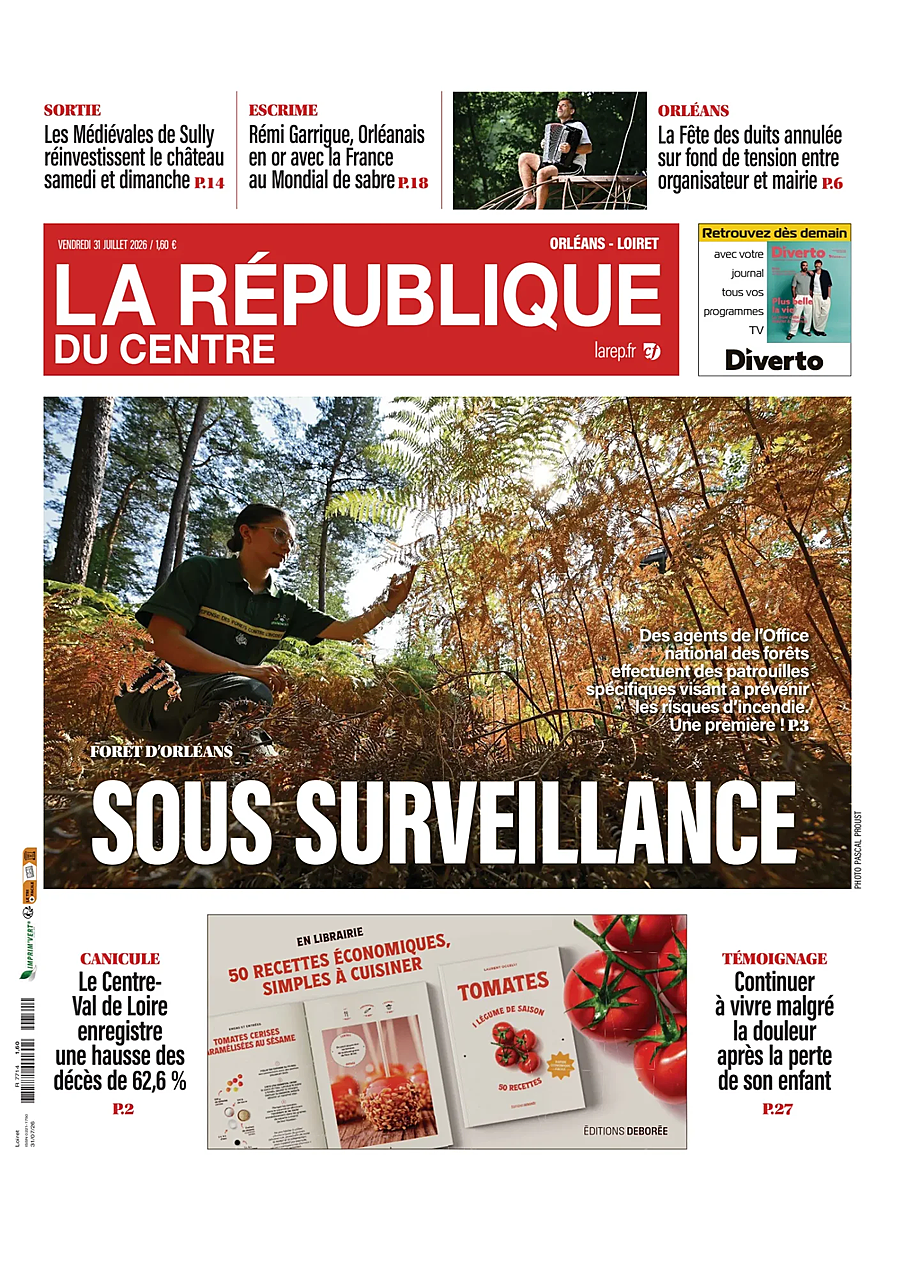 Une de La République du Centre du jour - Presse 31 juillet 2026