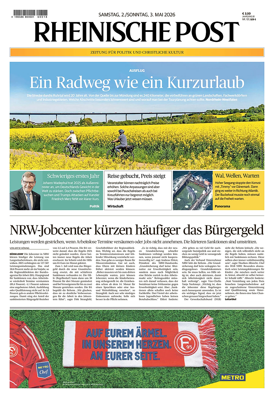 Titelseite von Rheinische Post heute - Presse 2 Mai 2026