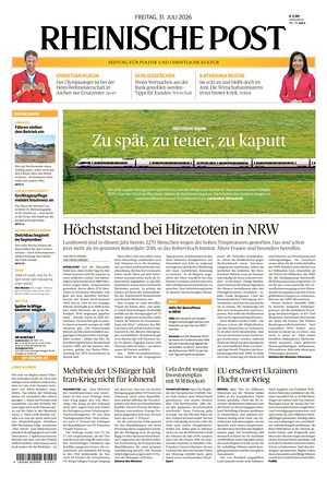 Titelseite von Rheinische Post heute - Regionale Zeitungen