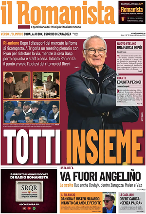 Prima pagina Il Romanista di oggi - Quotidiano sport