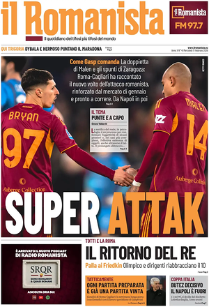 Prima pagina Il Romanista di oggi - Quotidiano sport