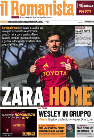 Prima pagina Il Romanista di oggi - Quotidiano sport