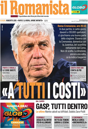Prima pagina Il Romanista di oggi - Quotidiano sport