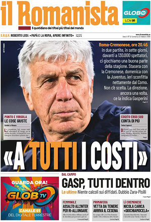 Prima pagina Il Romanista di oggi - Quotidiano sport