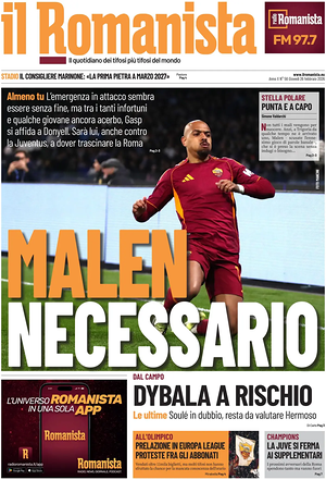 Prima pagina Il Romanista di oggi - Quotidiano sport