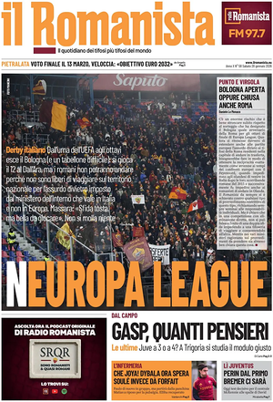 Prima pagina Il Romanista di oggi - Quotidiano sport