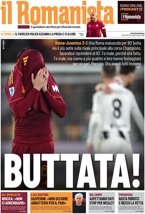 Prima pagina Il Romanista di oggi - Quotidiano sport