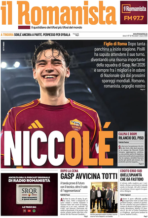 Prima pagina Il Romanista di oggi - Quotidiano sport
