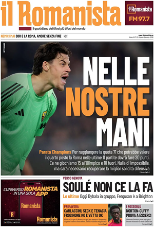 Prima pagina Il Romanista di oggi - Quotidiano sport