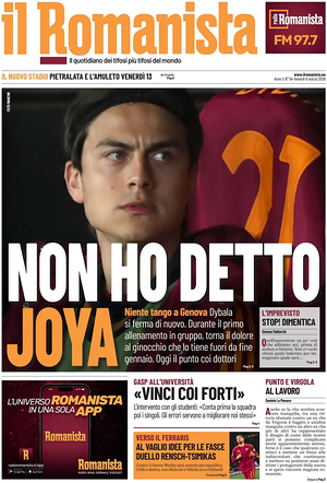 Prima pagina Il Romanista di oggi - Quotidiano sport