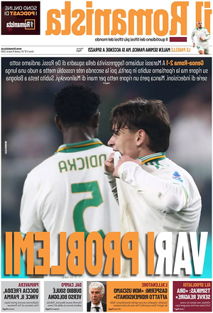 Prima pagina Il Romanista di oggi - Quotidiano sport