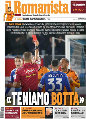Prima pagina Il Romanista di oggi - Quotidiano sport