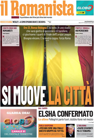 Prima pagina Il Romanista di oggi - Quotidiano sport