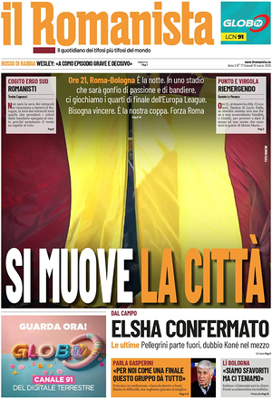 Prima pagina Il Romanista di oggi - Quotidiano sport