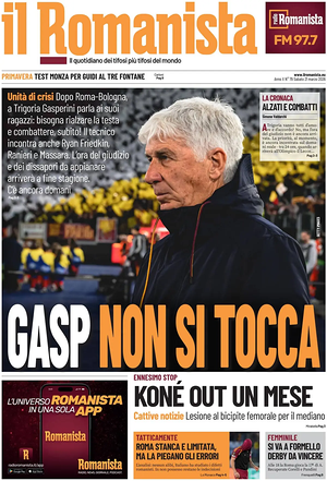 Prima pagina Il Romanista di oggi - Quotidiano sport