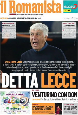 Prima pagina Il Romanista di oggi - Quotidiano sport