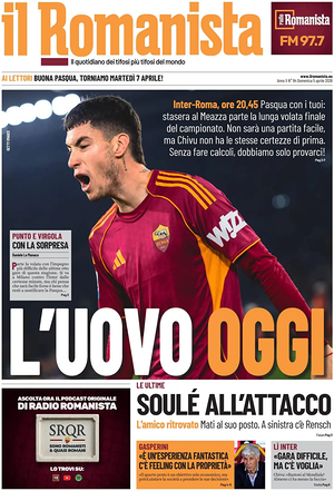 Prima pagina Il Romanista di oggi - Quotidiano sport