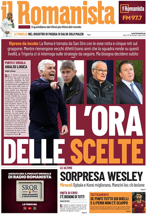 Prima pagina Il Romanista di oggi - Quotidiano sport