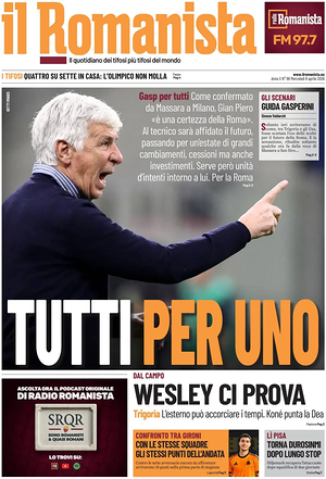 Prima pagina Il Romanista di oggi - Quotidiano sport