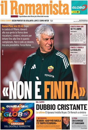Prima pagina Il Romanista di oggi - Quotidiano sport