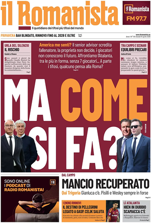 Prima pagina Il Romanista di oggi - Quotidiano sport