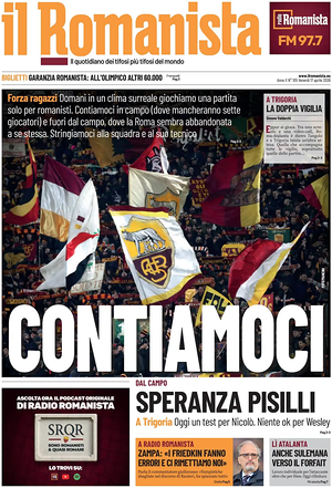 Prima pagina Il Romanista di oggi - Quotidiano sport