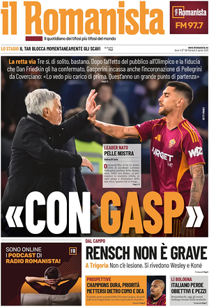 Prima pagina Il Romanista di oggi - Quotidiano sport