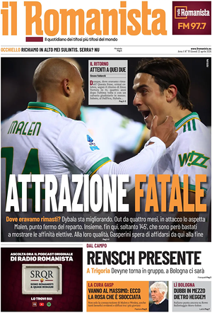 Prima pagina Il Romanista di oggi - Quotidiano sport