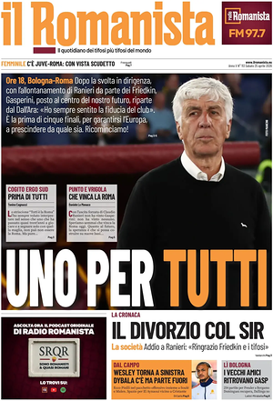 Prima pagina Il Romanista di oggi - Quotidiano sport