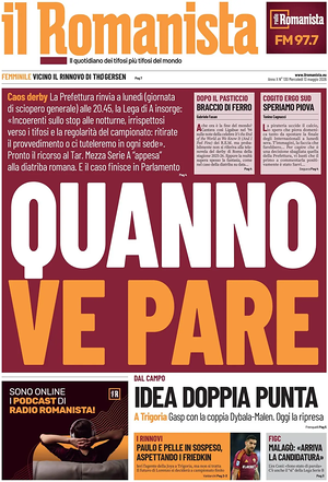 Prima pagina Il Romanista di oggi - Quotidiano sport