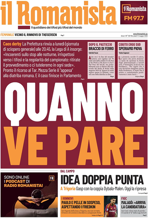 Prima pagina Il Romanista di oggi - Quotidiano sport