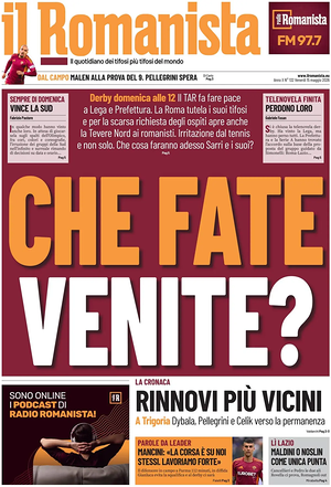 Prima pagina Il Romanista di oggi - Quotidiano sport